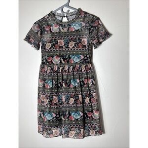 Art Class Girls Dress In Floral Print With tank Dress Lined Medium Size 7/8